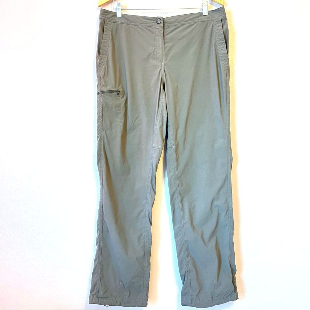 LL Bean Comfort Trail Pants Mid-Rise Straight Leg Brown Sz 14 MT Hiking Gorpcore